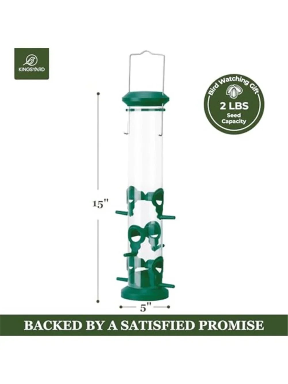 New 2 Pack Tube Bird Feeders for Outdoors Hanging, Premium Hard Plastic